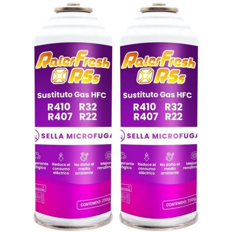 2 Botellas Gas Refrigerante Ralerfresh RSs para aire acondicionado tipo split sustituto de los gases R410,R32,R407 y R22