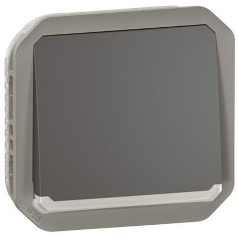 Pulsador luminoso NA Legrand Plexo modular 10A Antracita 069813L (1/4)