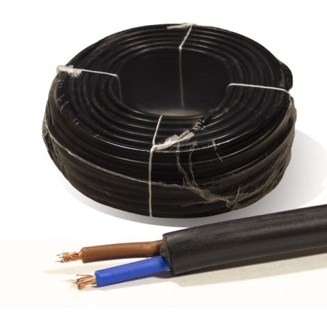 Rollo 100 mtrs. Manguera 2X0.5mm²  flexible H05VV-F 500V Negra