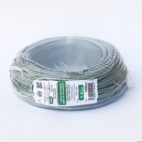 Rollo 100mtrs Cable unipolar Flexible 1,5 mm. Libre de Halógeno -CPR- Gris