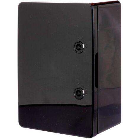 Armario ABS Negro con placa montaje ABS 250X350X150 Puerta opaca