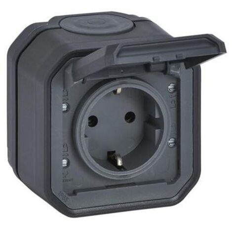 Base de corriente 16A 2P+T embornamiento automático Plexo Legrand 069799L Antracita (1/3)