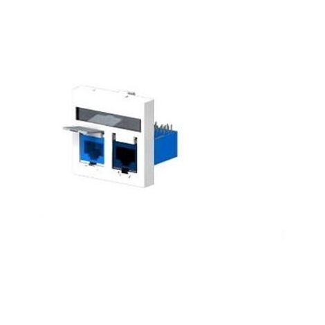 Placa doble RJ45   2 Tomas RJ45 Cat.6 45x45 JSL