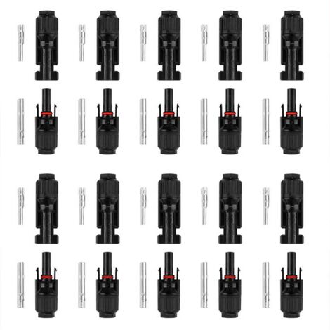 Pack 10 Parejas de conectores macho y hembra MC4 1/1 IP68 para Cable de 4-6mm² (1/5)