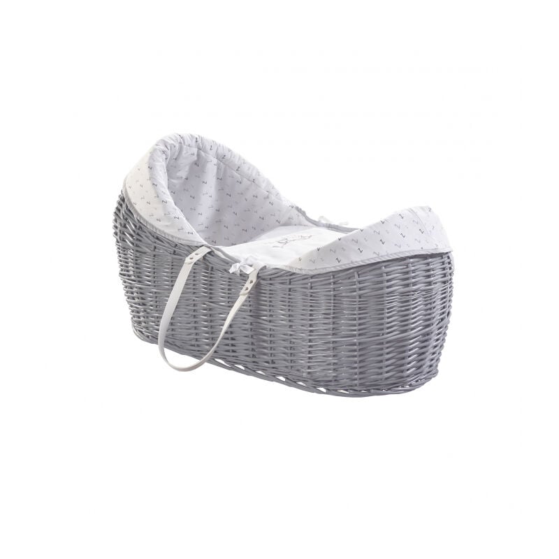 Grey wicker outlet pod moses basket