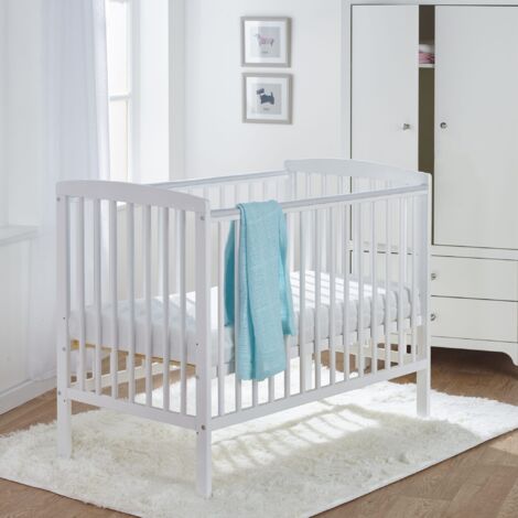 Amie Cot Bed 120x60cm with drawer White Pink