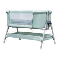 Snoozie Bedside Crib Misty Jade | Side Co Sleeper Baby Cot with Breathable Mesh Panel and Travel Bag