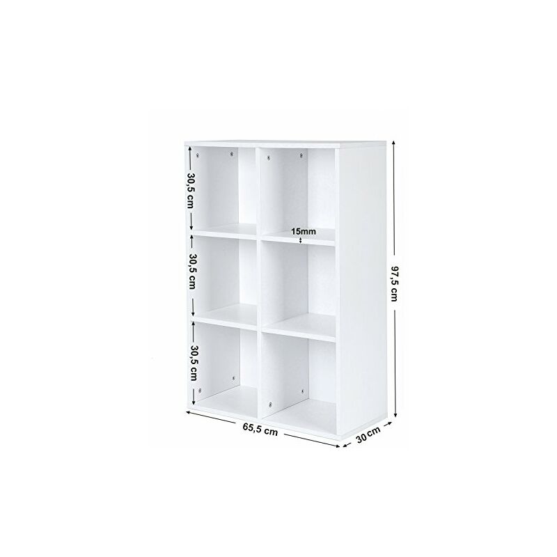 Holzregal Aufbewahrungsregal Würfelregal 65,5 x 97 Bücherregal mit 6 Fächern Holzregal Aufbewahrungsregal Würfelregal 65,5 x 97 Bücherregal mit 6 Fächern