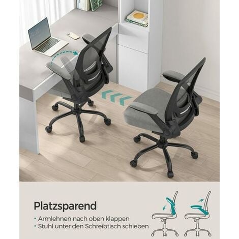 Yaheetech Bürostuhl ergonomisch, Schreibtischstuhl mit klappbaren