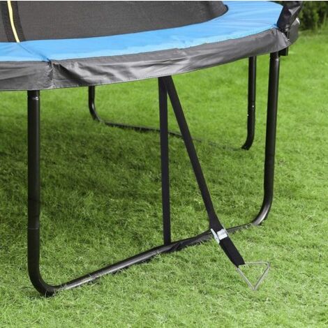 4x Set Bodenanker für Trampolin Sturmsicherung mit Gurten Sicherungshaken 2236 