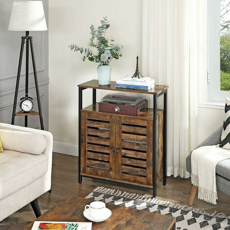 Vintage Kommode mit Regalablage Sideboard Küchenschrank multifunktional LSC77BX 