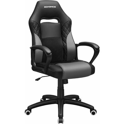 Gamingstuhl, Bürostuhl mit Wippfunktion, Racing Chair, ergonomisch,  S-förmige Rückenlehne, gut für die Lendenwirbelsäule, bis 150