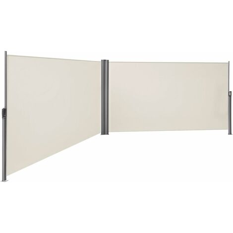 Doppel-Seitenmarkise Sichtschutz Seitenrollo Sonnen Windschutz 180/200 x 600 cm 
