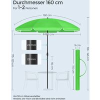 Runder Sonnenschirm Gartenschirm Schirm Strand Sonnenschutz blau Ø1,8m knickbar 