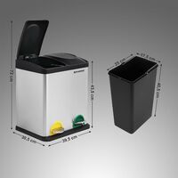 Mülleimer 30L 54L 60L Abfalleimer Treteimer Mülltrennsystem Mülltrennung 