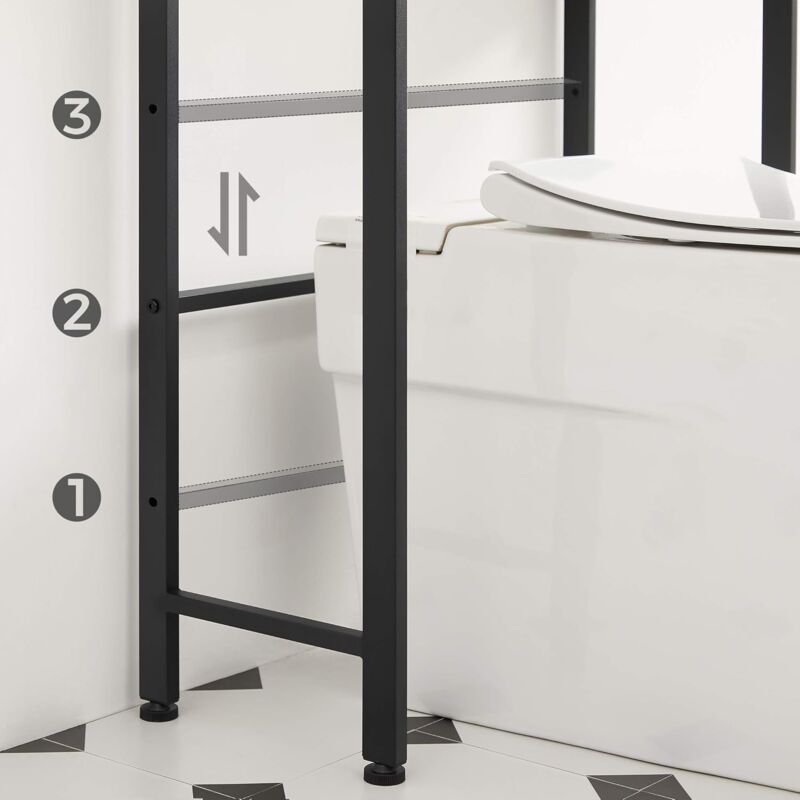 COBADO Support de rangement pour salle de bains au-dessus des toilettes,  compatible avec la machine à laver Industriel - Vasagle