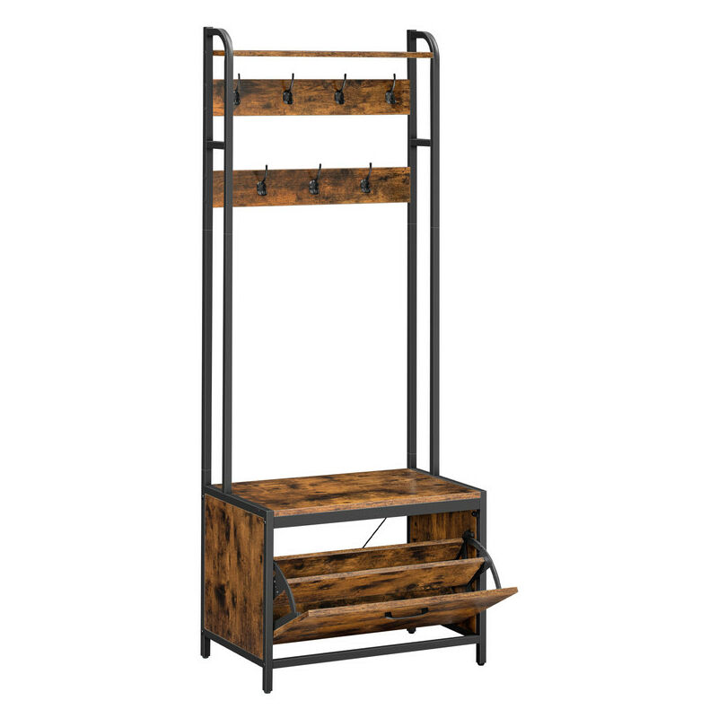 Portemanteau Industriel Avec étagères - Rangement Entrée Ou Chambre Style Scandinave