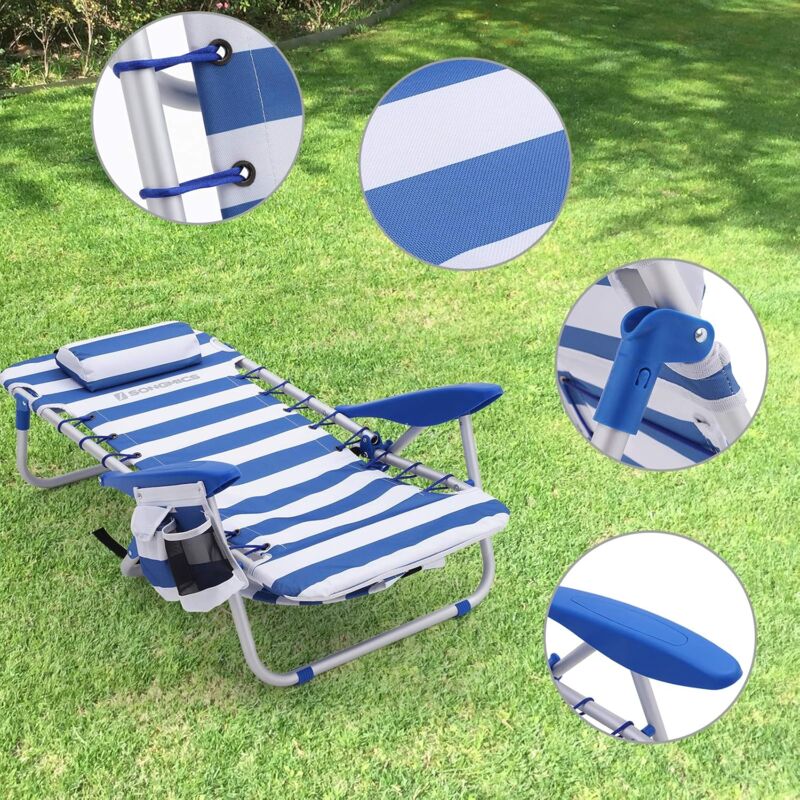 Chaise Pliante Beach Master - Super Légère (490g) Pour Plage, Camping, Festivals - Avec Sac De Transport
