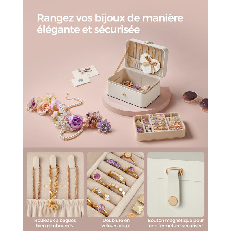 Garneck Boîte à Bagues En Acrylique Blanc 3x3 Cm Lot De 20