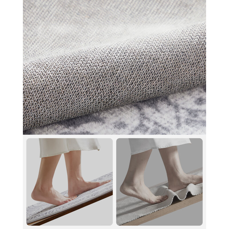 ZZBBZZ-YJ Tapis De Zone De Géométrie Tapis Rond Pour Salon Chambre Ou Cuisine, Bleu/Gris