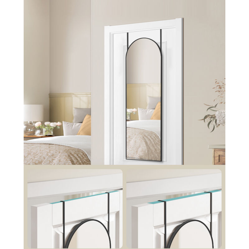 Miroir Soleil Rond Noir HLFMVWE - Déco Murale Moderne - Cadre Métal - Pour Salon/chambre - Cadeau élégant