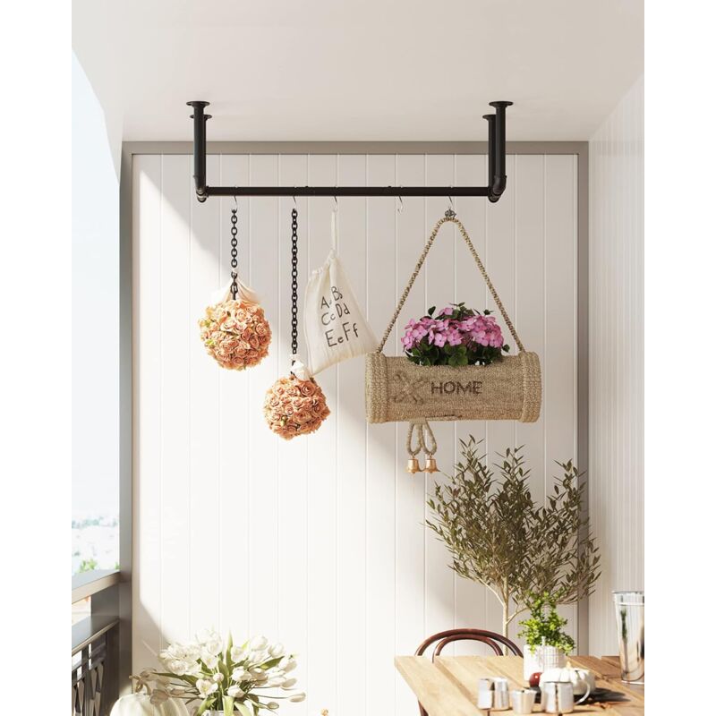 Rebrilliant Portemanteau mural Marcalene, barre à vêtements en fer noir  industriel, tringle à vêtements amovible robuste, poteau mural en métal  multi-usage pour le rangement des placards - Wayfair Canada