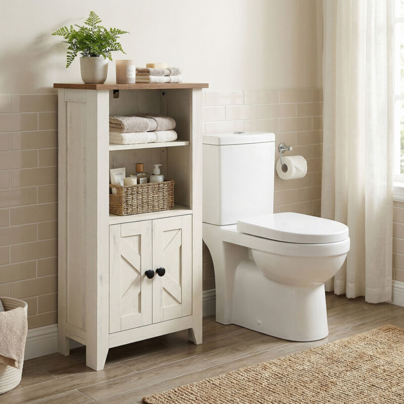 Yaheetech Salle de Bain Moderne, Meuble de Rangement avec Porte Unique
