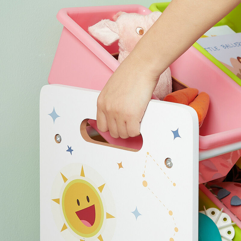 Blanc SONGMICS Meuble de Rangement Jouets Enfant Organisateur de Jouets 86 x 26,5 x 78 cm GKR04KL Présentoir pour Salle de Jeux avec 12 Boîtes Amovibles Plastique Couleurs Pastel 