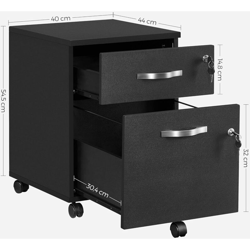 Caisson De Bureau Caisson De Rangement Classeur Armoires Basses 2 Tiroirs  54,5 Cm Pou à Prix Carrefour