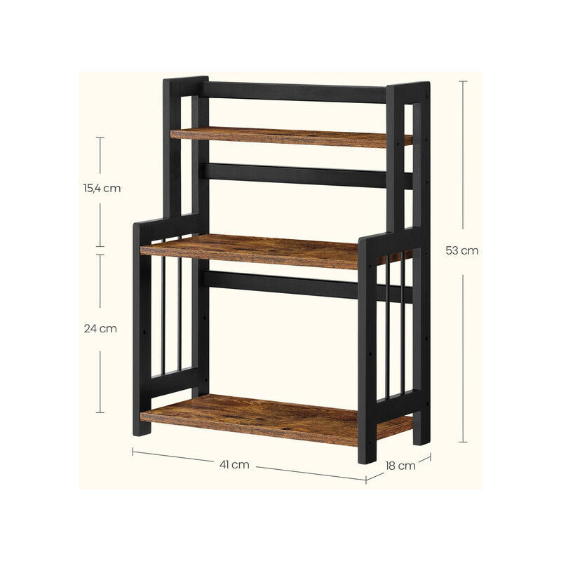 SONGMICS Étagère à épices à 3 niveaux, étagère de cuisine, étagère de rangement, pour SONGMICS Étagère à épices à 3 niveaux, étagère de cuisine, étagère de rangement, pour