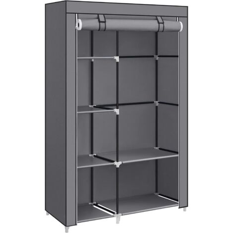 Songmics – Armoire à vêtements 1 tringle 6 niveaux – Tissu non-tissé gris – Dimensions 45 x 105 x 168 cm – RYG085G02 (1/5)