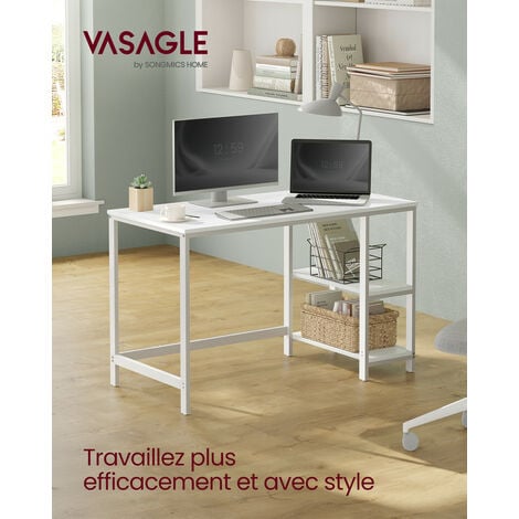 VASAGLE Bureau avec Rangement, Table d'Ordinateur, avec 2 Étagères  Réversibles, Poste de Travail, pour Télétravail, Salon, Cadre en Acier,  Style Industriel, Marron Rustique et Noir LWD47X : : Cuisine et  Maison