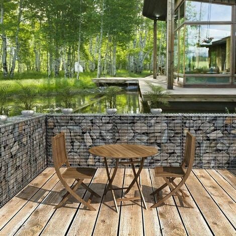 Gabion pour Pierre, 4x 100x80x30cm, cloture gabion, Cage en Métal, Panier à Pierre, Maille 5 x 10 cm, Galvanisé, Mur, Paterre, Décoration de Jardin, Argent GGB483 (4 x GGB183)
