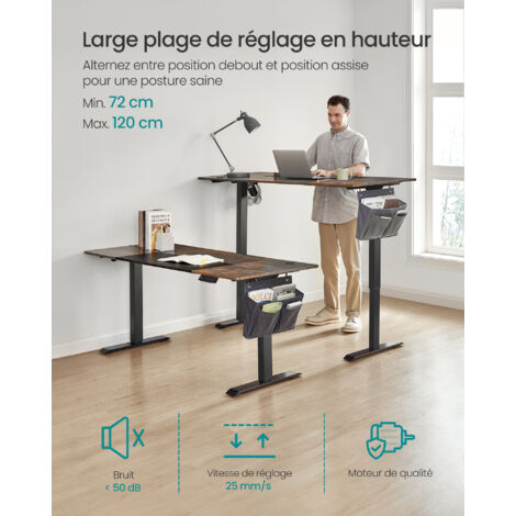 OffiGo Bureau debout électrique avec tiroirs et plateau pour clavier OffiGo Bureau debout électrique avec tiroirs et plateau pour clavier