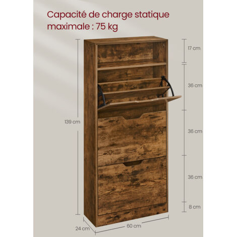 Étagère à Chaussures à 10 Niveaux, Porte-chaussures, Range-chaussures, Organisateur, Pour 50 Paires En Tissus Non Tisse Pour Entree Dressing 100 X 28 X 180 Cm Noir 81917861