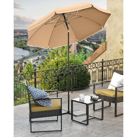 Parasol Déporté 160 Cm Inclinable - Hauteur Réglable, Protection UPF 50+, Toile Polyester Imperméable | Pour Balcon, Terrasse, Plage Avec Sac De Transport
