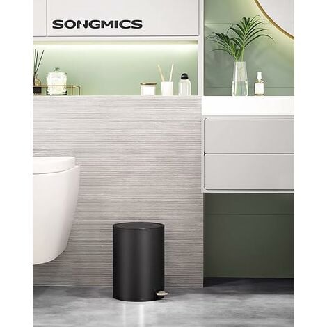 acier inoxydable 3l - poubelle de salle de bain avec système de