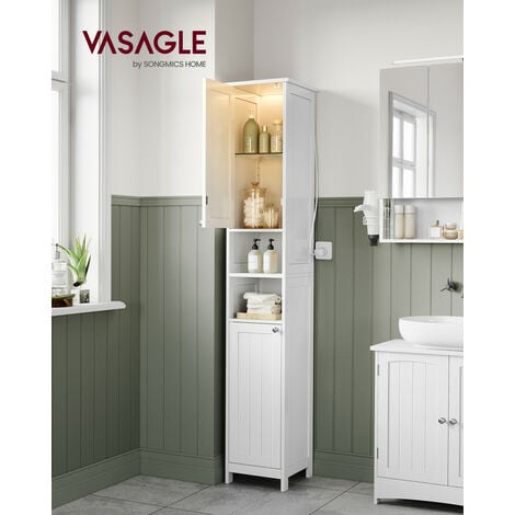 VASAGLE Meuble Salle de Bain, Armoire Haute, Placard de Rangement