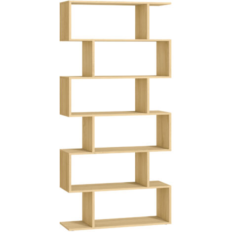 Vasagle – Bibliothèque étagère 6 niveaux – Panneaux d’aggloméré chêne naturel – Dimensions 24 x 70 x 191,6 cm – Capacité 10 kg par compartiment