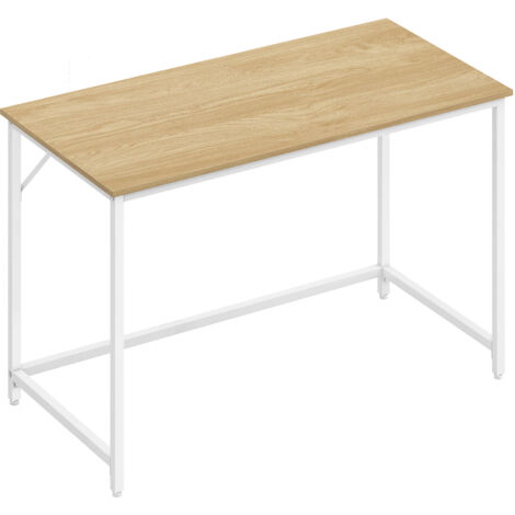 Vasagle – Bureau droit 120 x 60 x 75 cm – Panneau d’aggloméré et acier – Style industriel – Assemblage facile – Couleur chêne naturel