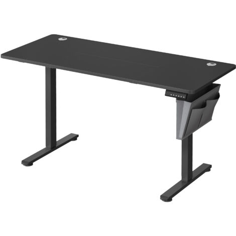 Songmics – Bureau électrique assis-debout réglable en hauteur 60 x 140 cm – Moteur silencieux – 4 hauteurs mémorisables – Capacité 70 kg – Poche de rangement