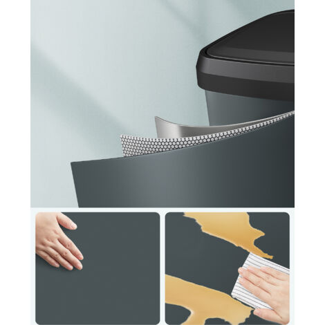 Generic Poubelle Design Noire à Couvercle Basculant 8L - Anti-Odeur