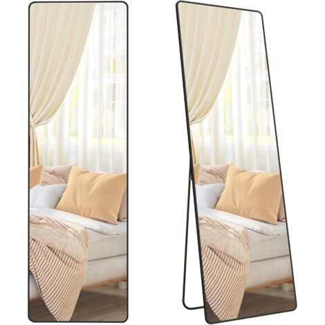 Miroir sur pied pleine longueur avec cadre en fer, grand miroir mural surdimensi