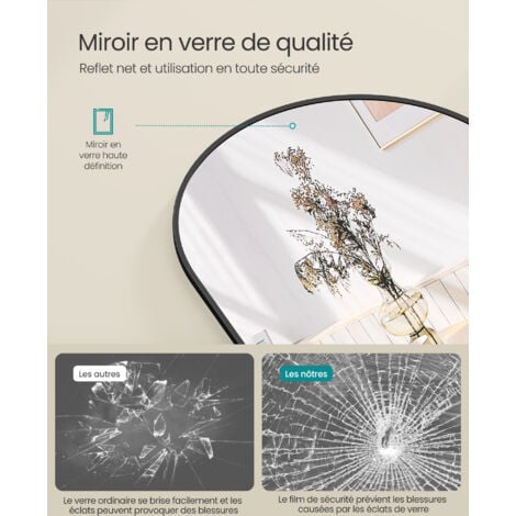 Miroir Pleine Longueur 180 X 80 Cm - Grand Miroir Rectangulaire HD - Miroir Sur Pied - Cadre En Alliage D'aluminium - Miroir Mural à Cadre Fin - Noir | Leroy Merlin