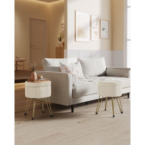 SUYUDD Repose-Pieds De Rangement 60 Cm De Haut Siège De Coiffeuse En Velours, Pouf Canapé Tabouret Chaise De Luxe Avec Dossier Haut Pour Chambre Salon