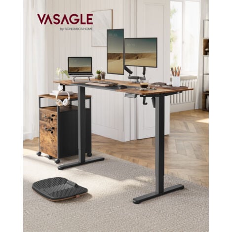 VASAGLE Bureau Électrique Réglable en Hauteur, Cadre de Bureau Assis-debout, Support de Table, sans Plateau de Table, avec 2 Crochets, Fonction Mémoire 3 Hauteurs, Acier, Noir d'Encre