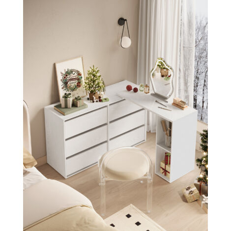 Commode Blanche 3 Tiroirs Style Simple - Meuble Rangement Salon Chambre Bureau - 70x40x75 Cm