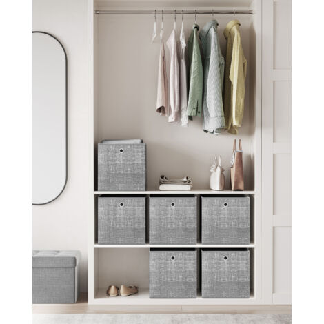 Cube De Rangement En Tissu 33 X 33 X 33 Cm | Motif Montagne Brumeuse, Poignées Cuir, Pliable - Rangement Placard