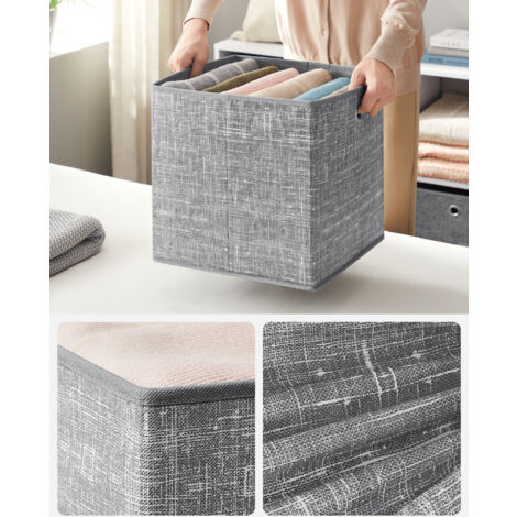 Lot De 2 Boîtes De Rangement En Tissu Avec Couvercle - 45x35x26 Cm - Pliables Et Lavables | Organisation Maison