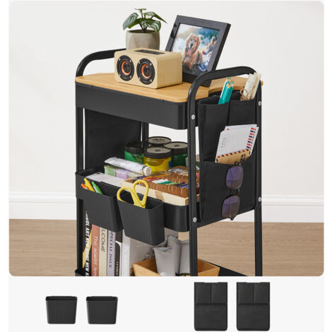 Chariot De Rangement Sur Roulettes Chariot De Rangement Multifonction à 6 étages Et 5 Tiroirs - Facile à Déplacer - Pour Outils, Documents, Arts Et Travaux Manuels Chariot De Rangement Mobile